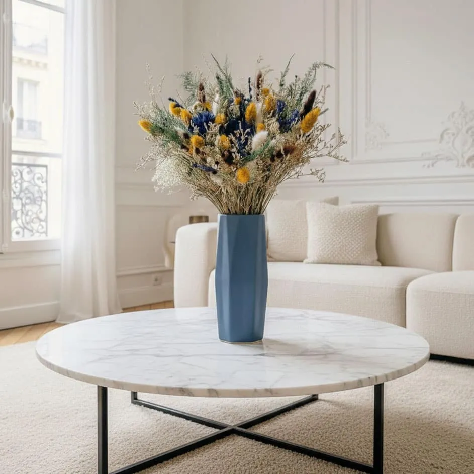 Réconciliation Végétale Billy bouquet fleurs séchées M bleu
