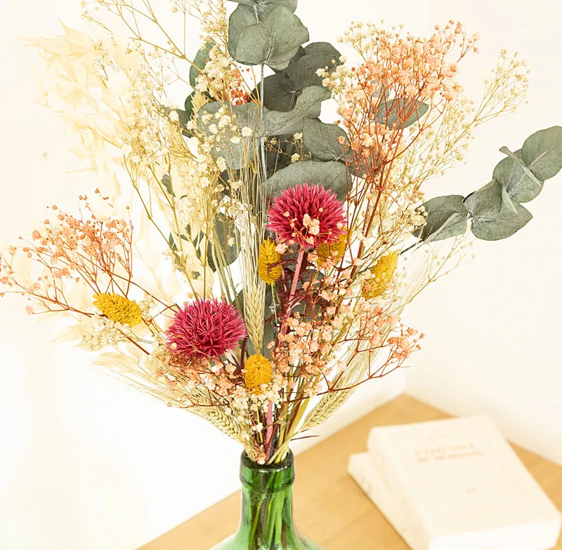 Réconciliation Végétale June bouquet fleurs séchées dame-jeanne rose