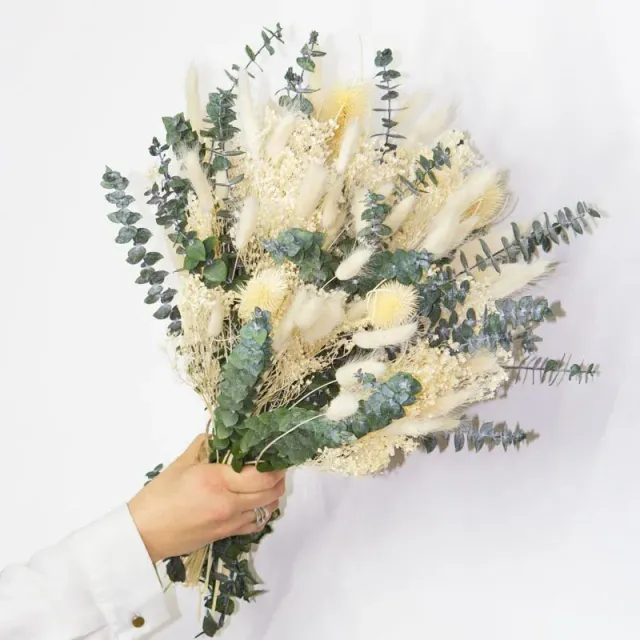 Réconciliation Végétale Appoline bouquet fleurs séchées blanc 50 cm