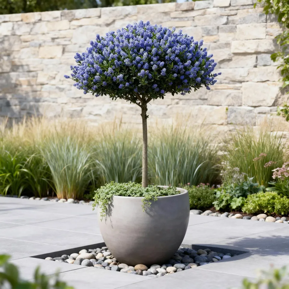 Plant and Stories Céanothe Repens arbuste fleuri pot 19 cm bleu