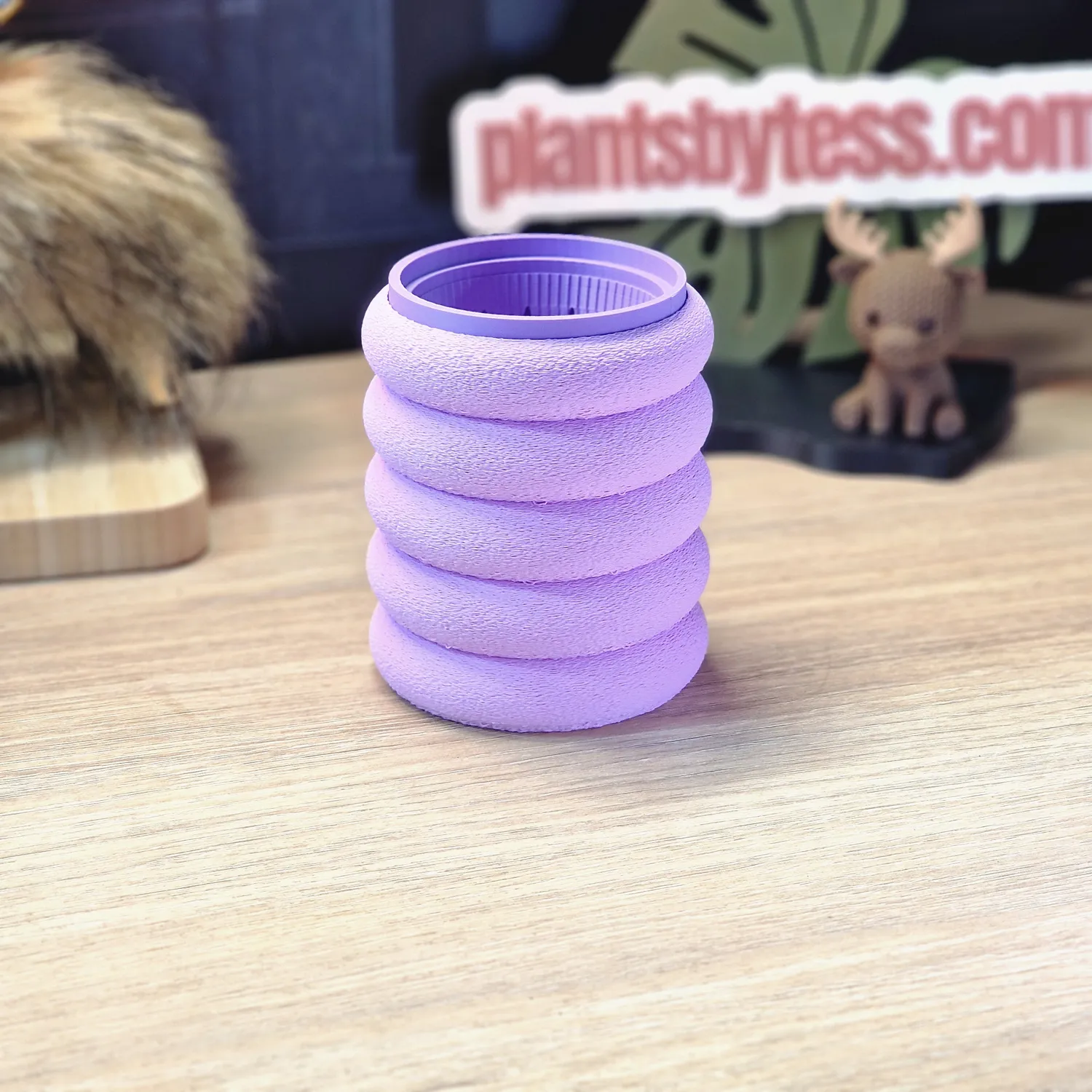 plant.ess Midi Sips Marshmallow pot auto-arrosant rose complet