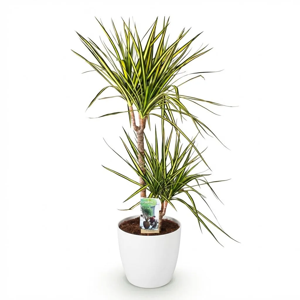 Plant and Stories Dracaena Sunray plante pot 17cm 70cm bord doré