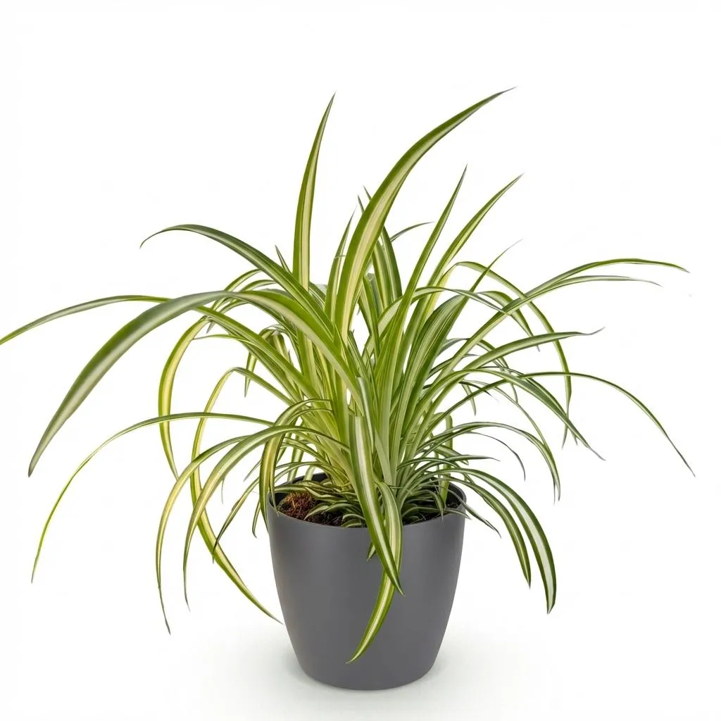 Plant and Stories Chlorophytum Plante Araignée Pot 12cm Blanc