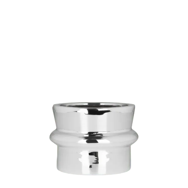Plant and Stories Cache-pot céramique chromé rétro 9 cm brillant
