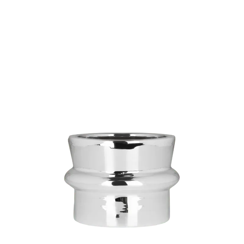 Plant and Stories Cache-pot céramique chromé rétro 9 cm brillant