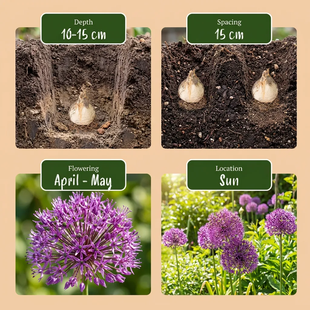Plant and Stories Allium Miami ail ornement 30 bulbes violet