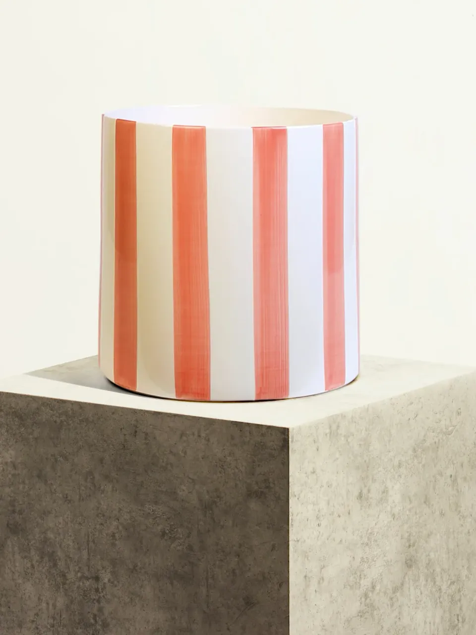 By Charlot Céramique rayée cache-pot Rose Sorbet XL