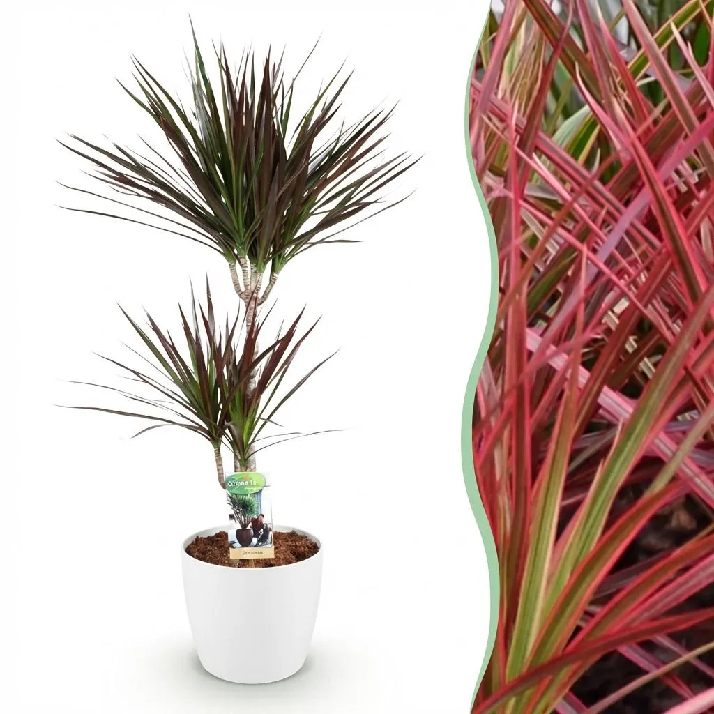 Plant and Stories Dracaena Magenta dragonnier pot 17 cm bordeaux
