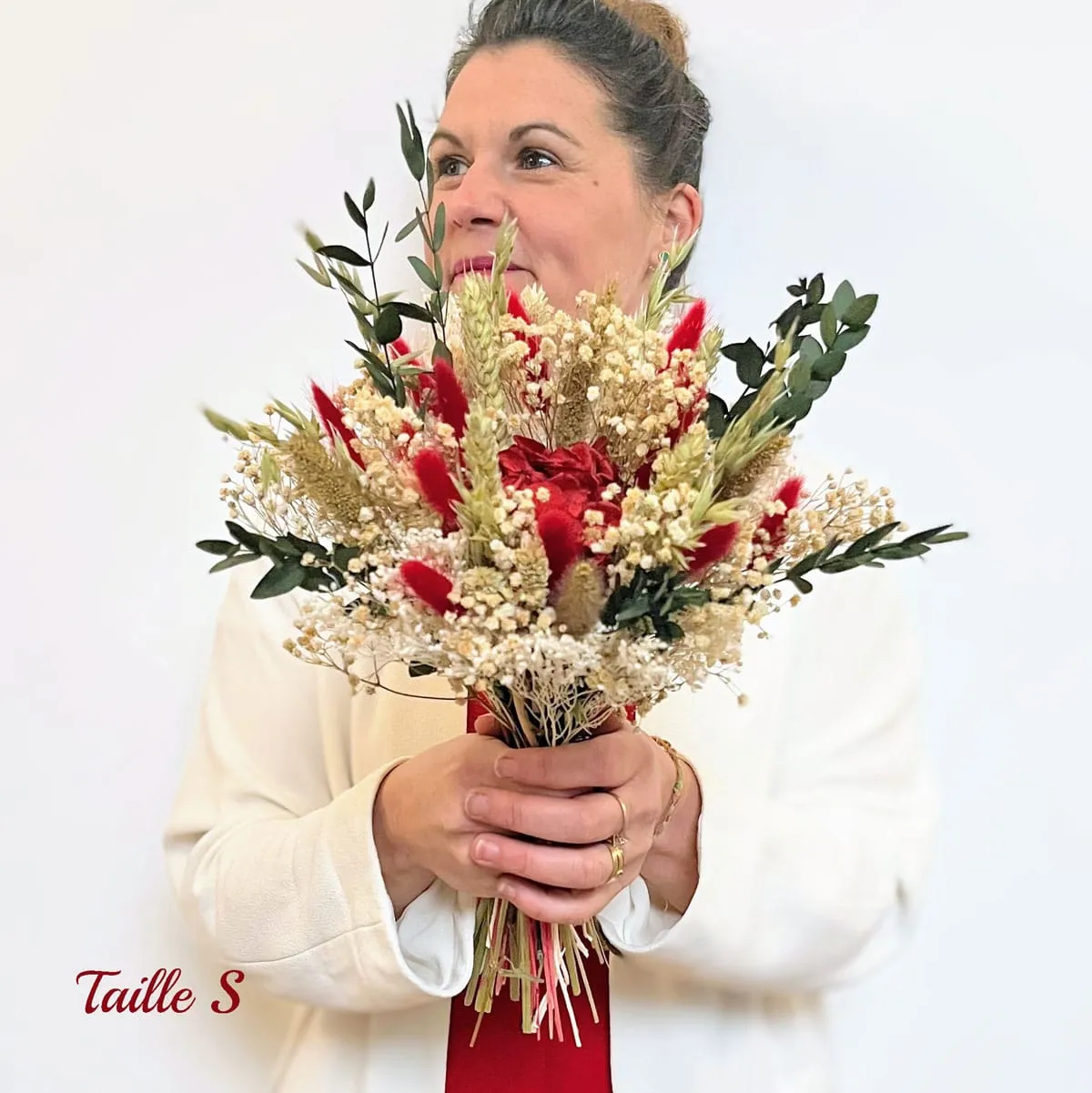 Réconciliation Végétale Amour bouquet fleurs séchées hortensia rouge