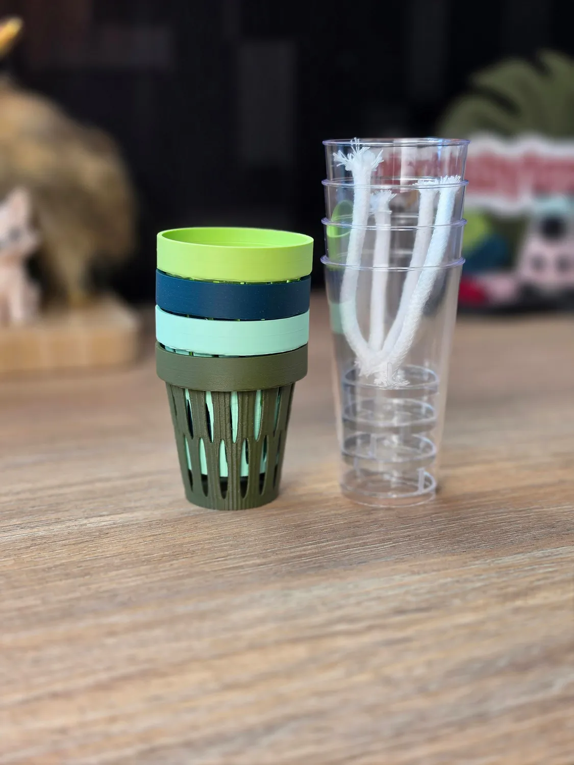 plant.ess Mini Sips pots auto-arrosants lot 4 transparents