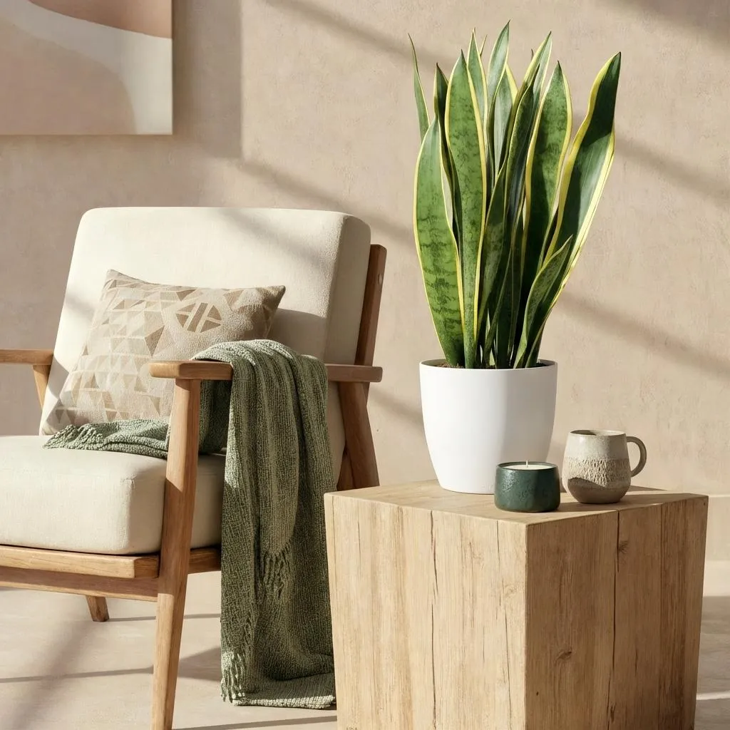 Plant and Stories Sansevieria Laurentii plante pot 17 cm bord jaune