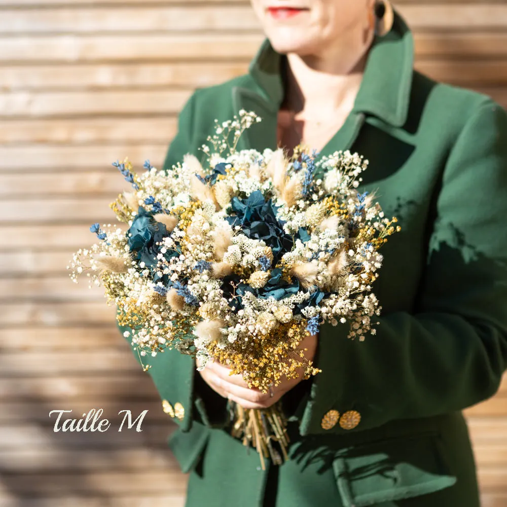 Réconciliation Végétale Céleste bouquet séchées bleu hortensia
