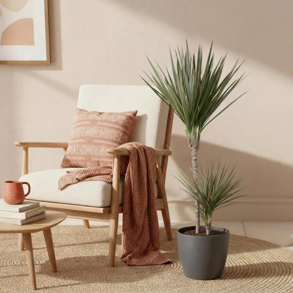 Plant and Stories Dracaena Marginata Bicolor dragonnier 21cm bordeaux