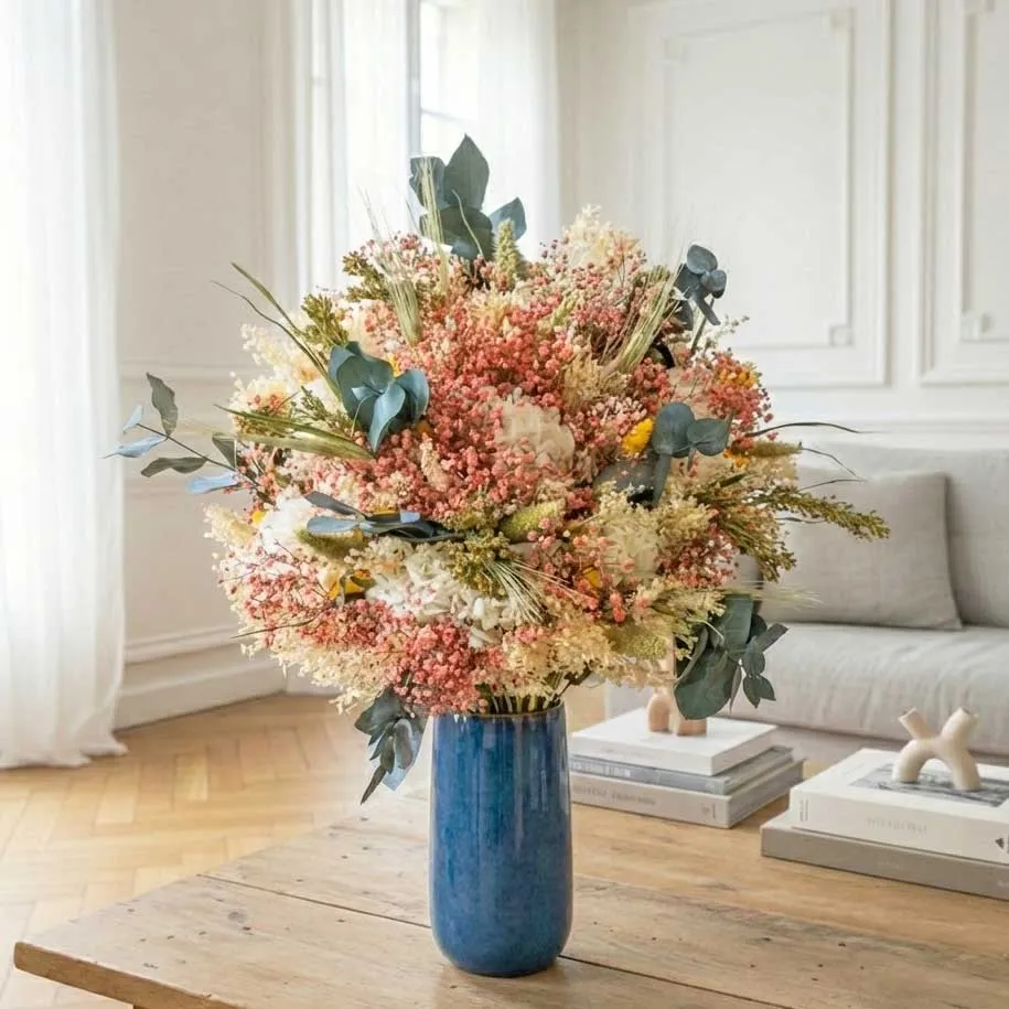 Réconciliation Végétale Mathilde bouquet fleurs séchées hortensia blanc