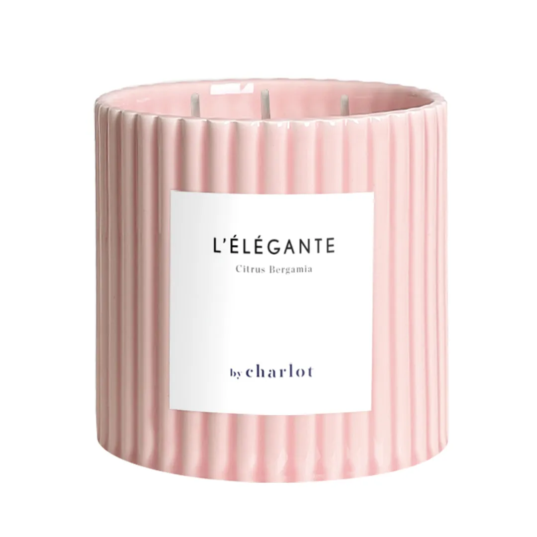 By Charlot L'Élégante grande bougie parfumée 3 mèches