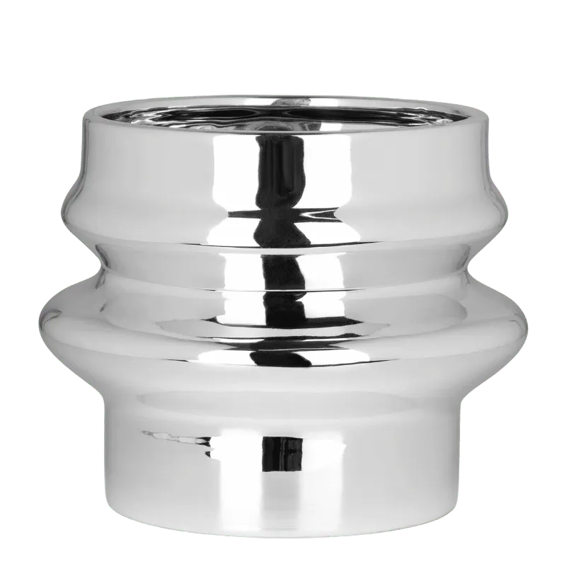 Plant and Stories Chromé cache-pot céramique double vague 9 cm