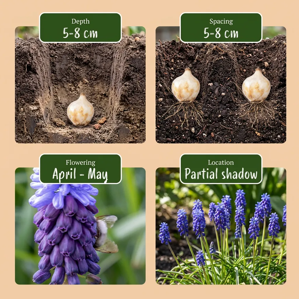 PLANT AND STORIES Muscari à larges feuilles bulbes 50 bulbes bleu intense
