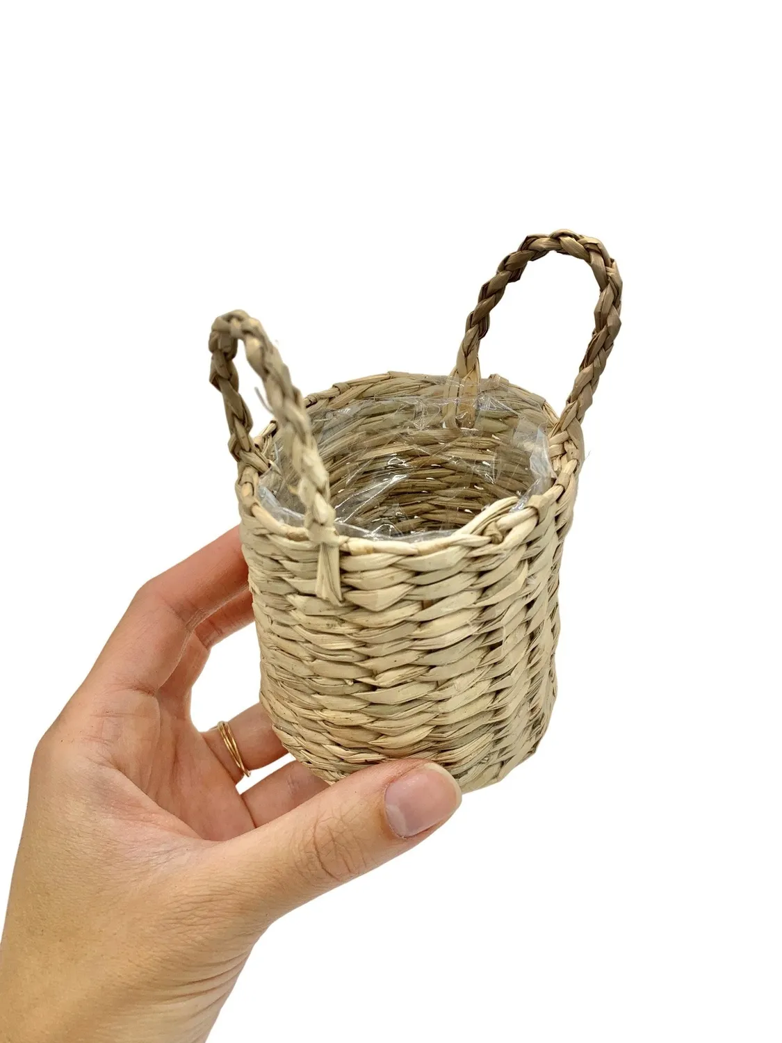 Plant and Stories trio mini cache-pots osier lot 3 naturel
