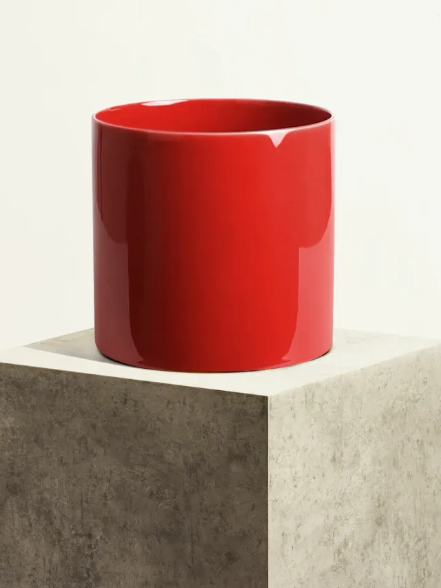 By Charlot Rouge Ultime cache-pot céramique 24 cm uni