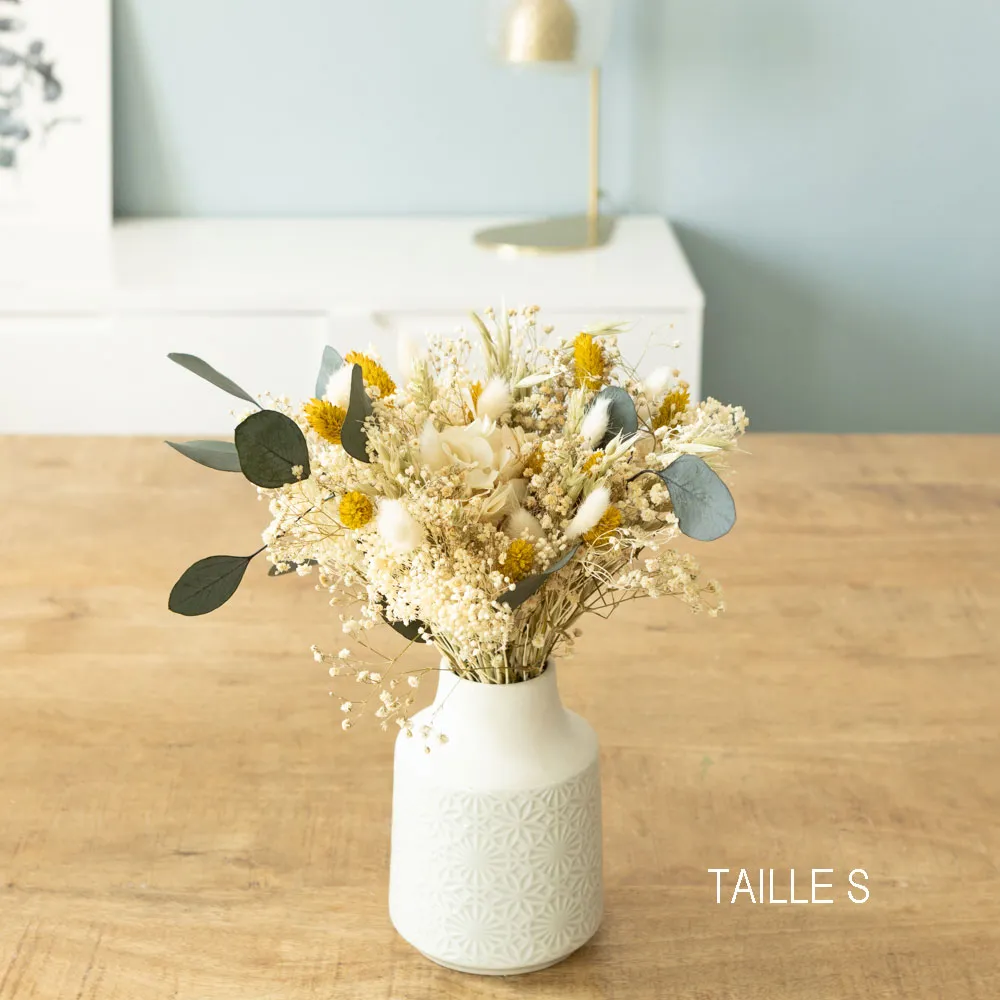 Réconciliation Végétale Georgette bouquet séché hortensia blanc
