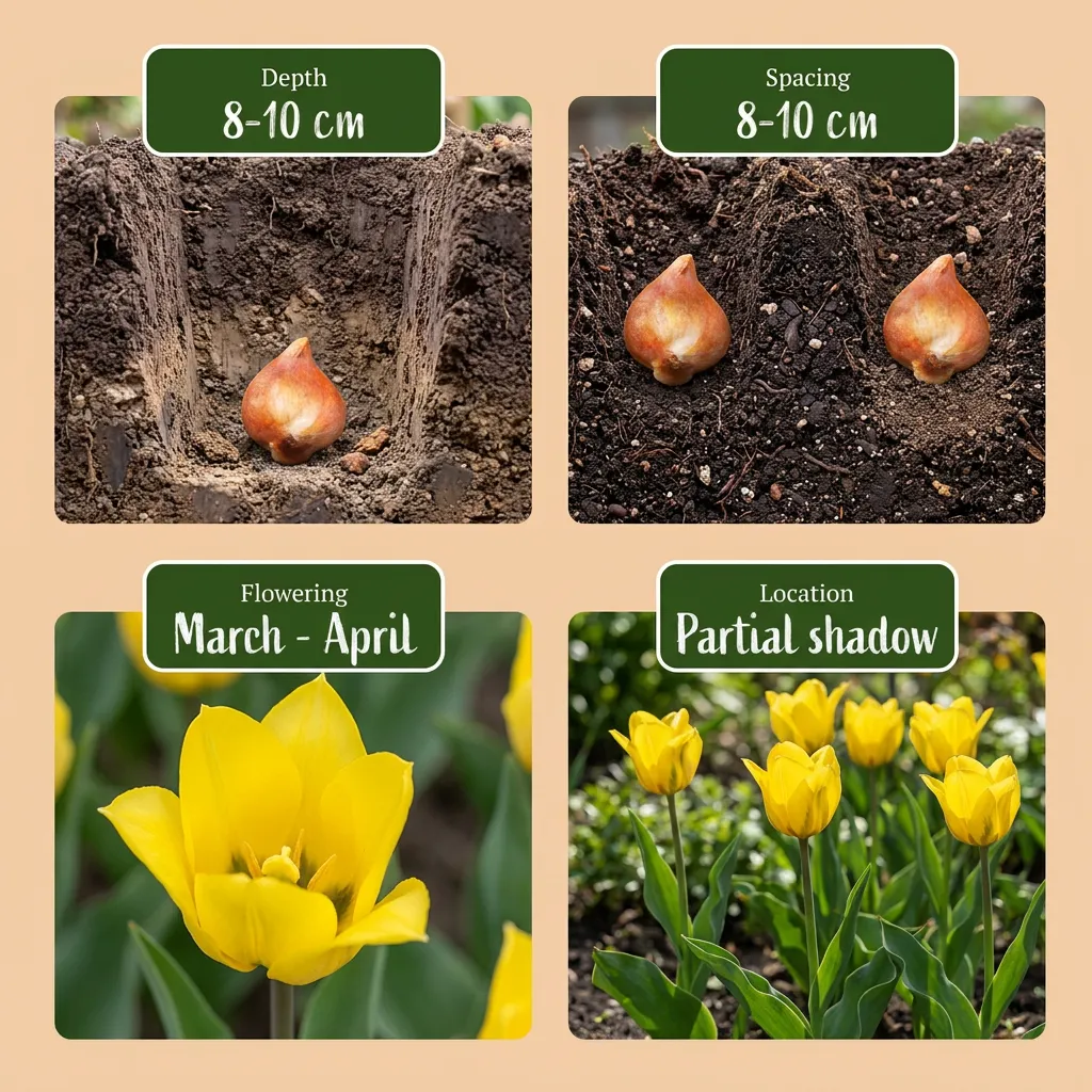 Plant and Stories Tulipe des bois bulbes 40 bulbes jaune naturalisant