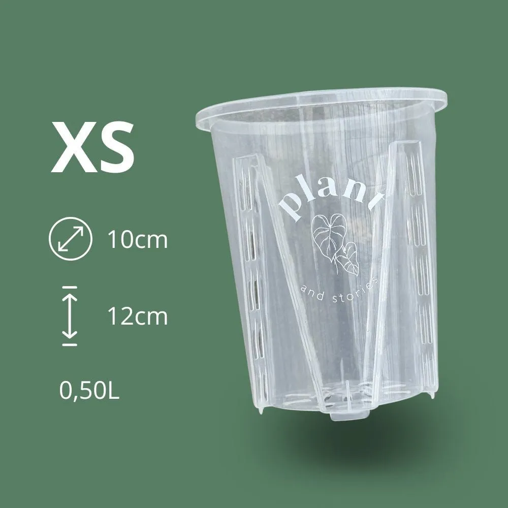 Plant and Stories Pot Aracées Transparent pot culture 10cm drainant