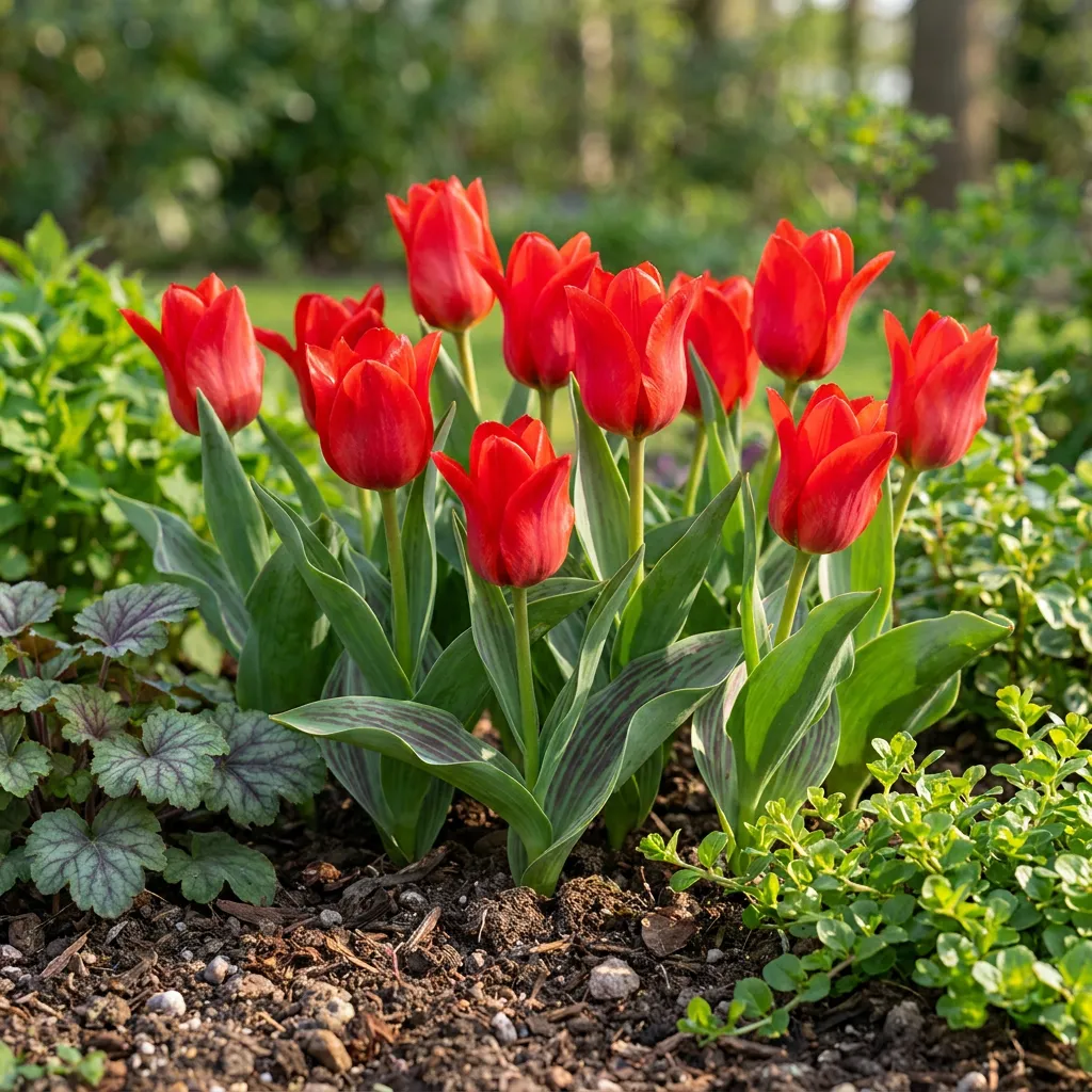 Plant and Stories Tulipe Greigii rouge bulbes lot 30 calibre 11/12