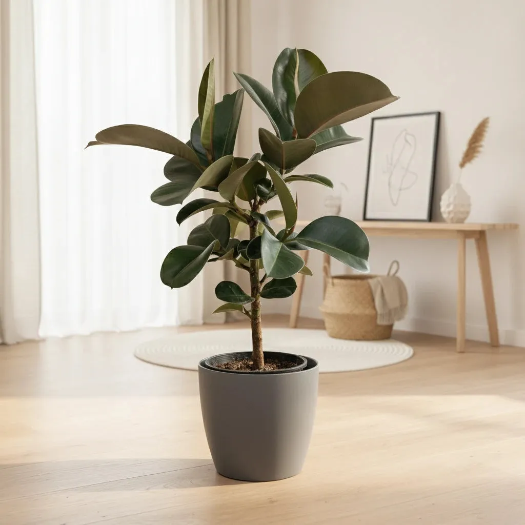 Plant and Stories Ficus Elastica Cloe caoutchouc 65cm sans cache-pot