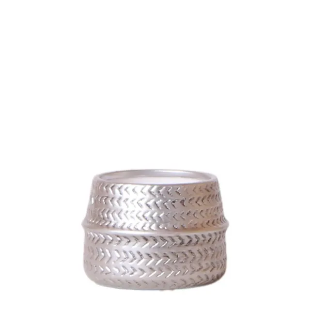 Plant and Stories Groove cache-pot céramique doré nervuré 9 cm