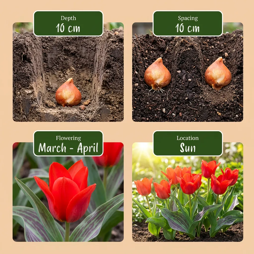 Plant and Stories Tulipe Greigii rouge bulbes lot 30 calibre 11/12