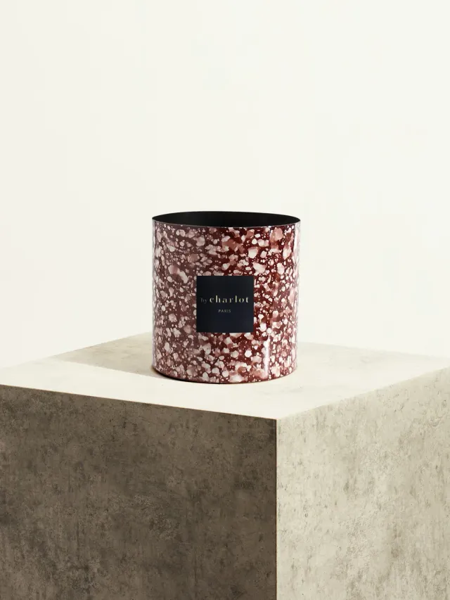 By Charlot pot cache-pot métal rouge jaspe 14 cm