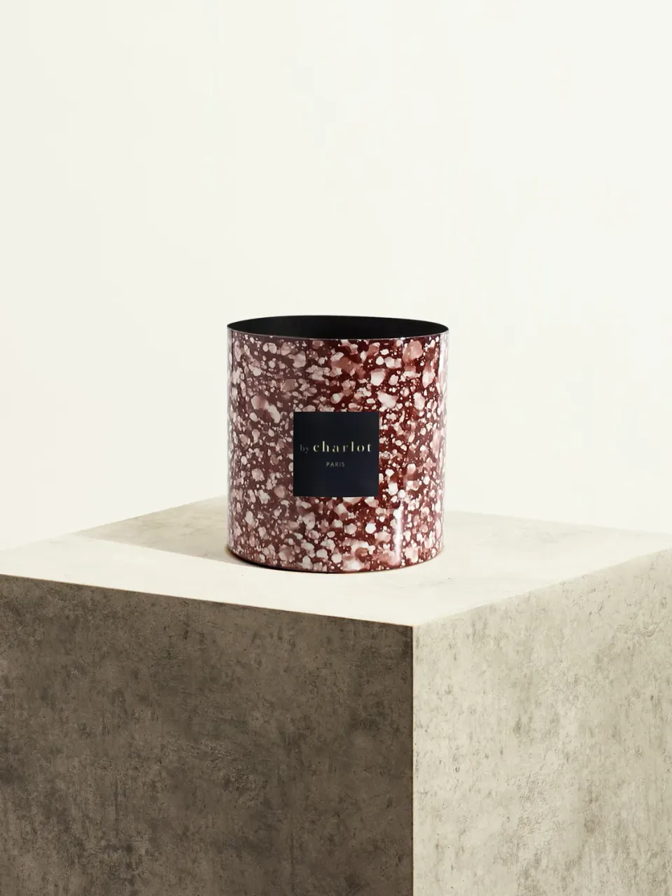 By Charlot pot cache-pot métal rouge jaspe 14 cm
