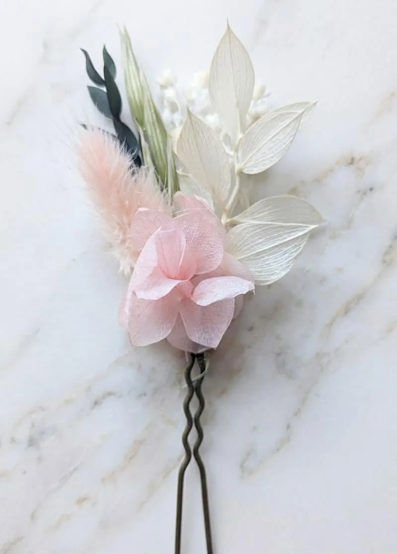 Réconciliation Végétale lot 3 épingles chignon fleurs séchées mariée