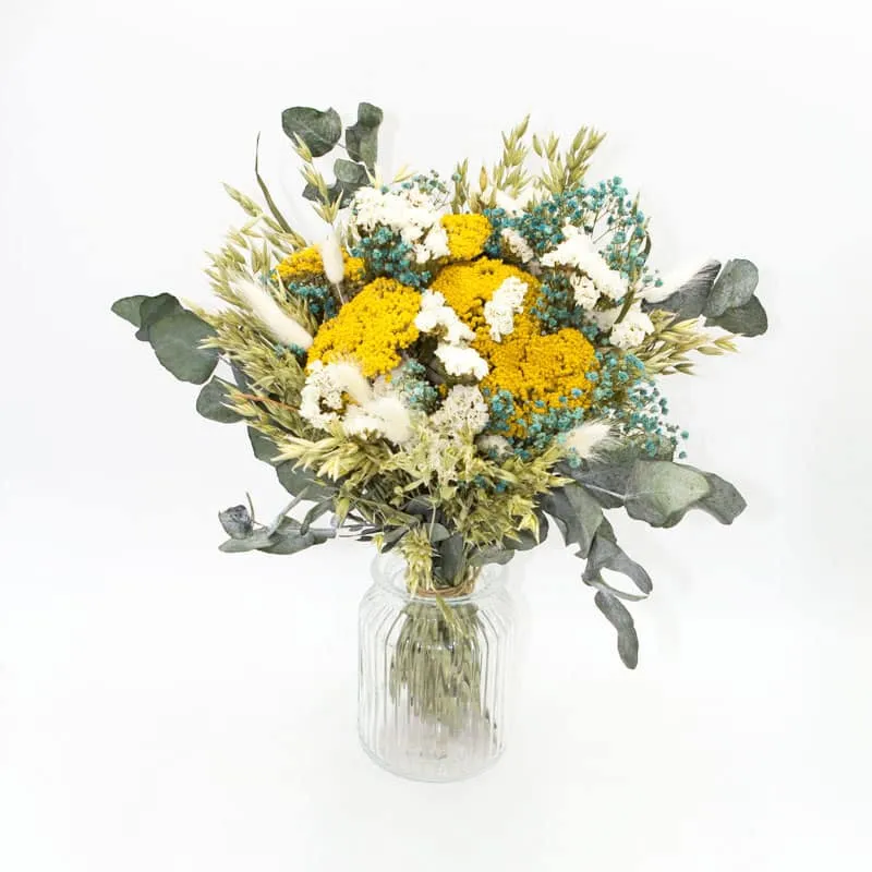 Réconciliation Végétale Marcelle bouquet fleurs séchées jaune 50 cm