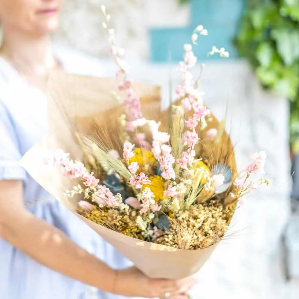 Réconciliation Végétale Lou bouquet fleurs séchées rose champêtre