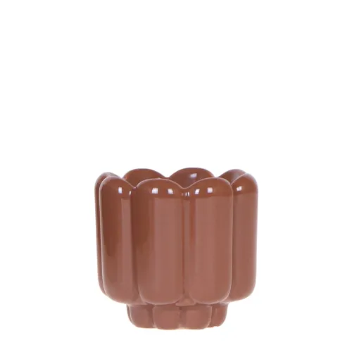 Plant and Stories Retro Shine cache-pot céramique 12 cm rouge
