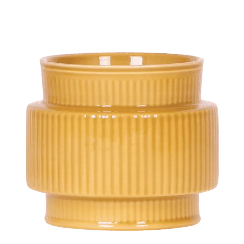 Plant and Stories cache-pot céramique nervuré blanc 12 cm