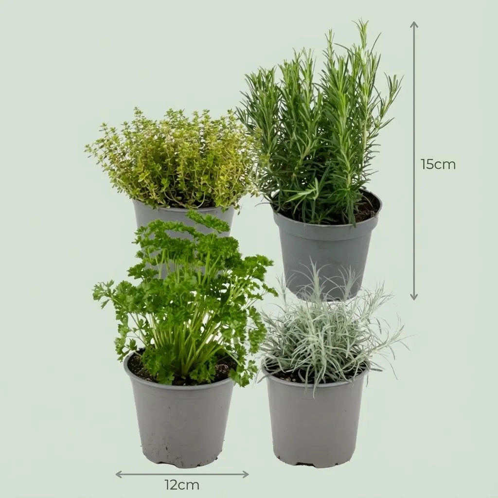 Plant and Stories Herbes Italiennes aromatiques lot 4 pot 12cm cuisine