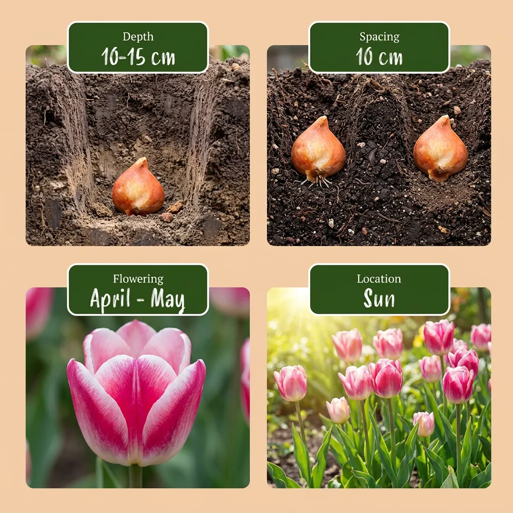 Plant and Stories Tulipe Mata Hari bulbes 12 bulbes rose blanc