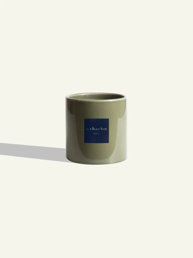 By Charlot Céramique cache-pot vert olive 14 cm