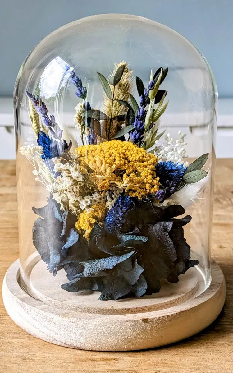 Réconciliation Végétale Angèle cloche fleurs séchées hortensia