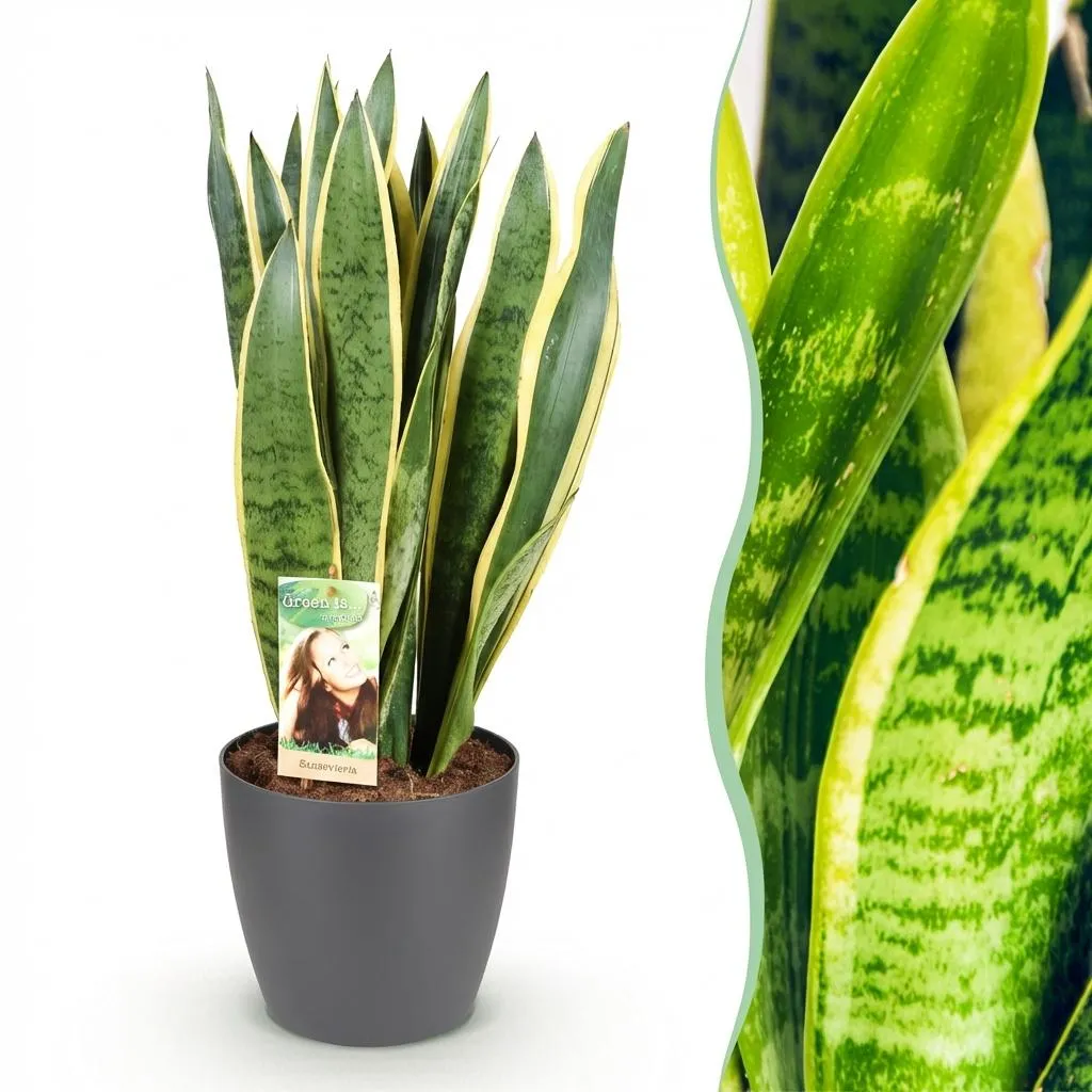 Plant and Stories Sansevieria Laurentii plante pot 17 cm bord jaune