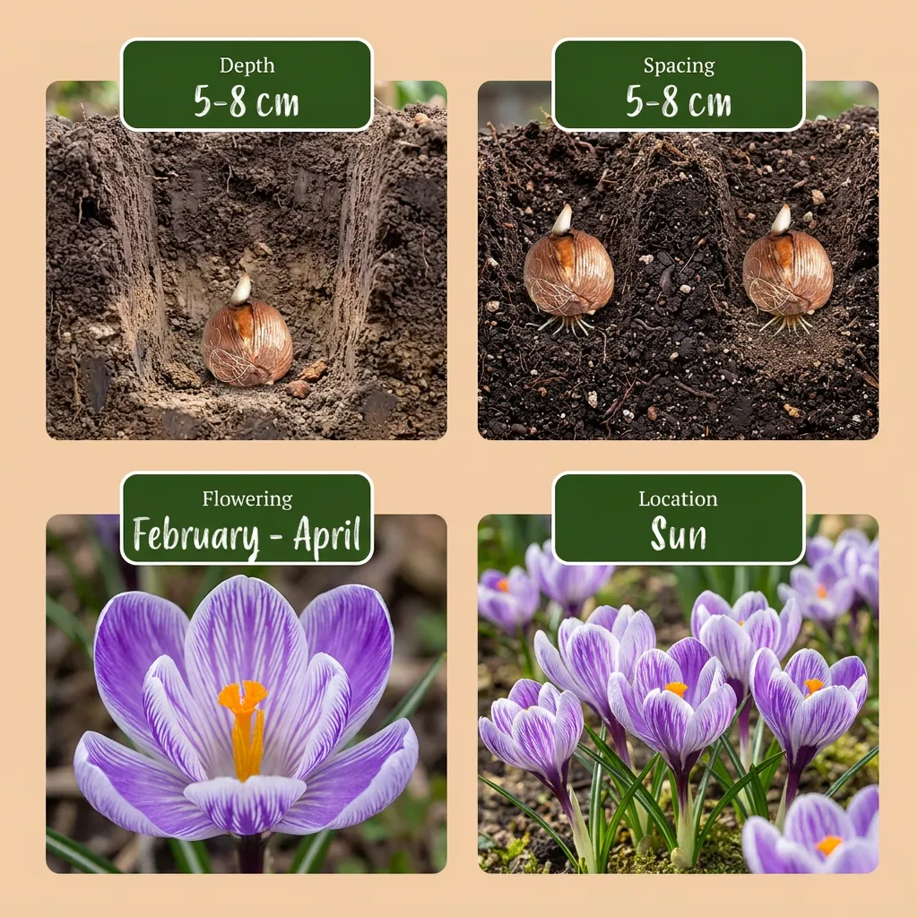PLANT AND STORIES Crocus mélange bleu blanc bulbes 30 bulbes