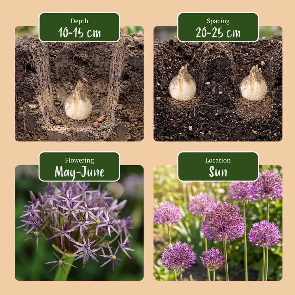Plant and Stories Christophii ail d'ornement 30 bulbes calibre 10/12