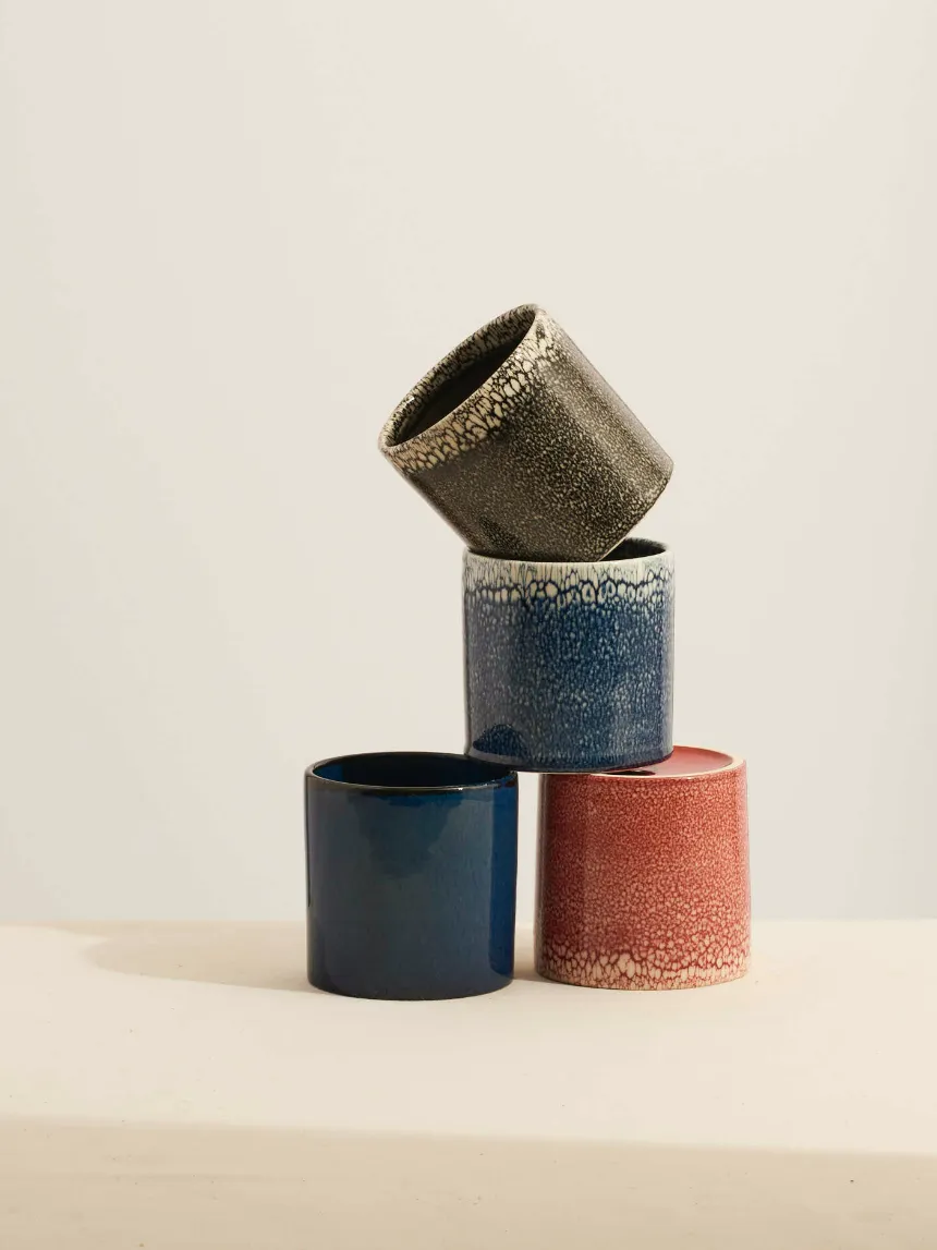By Charlot Pot céramique cache-pot 14 cm bleu ceylan