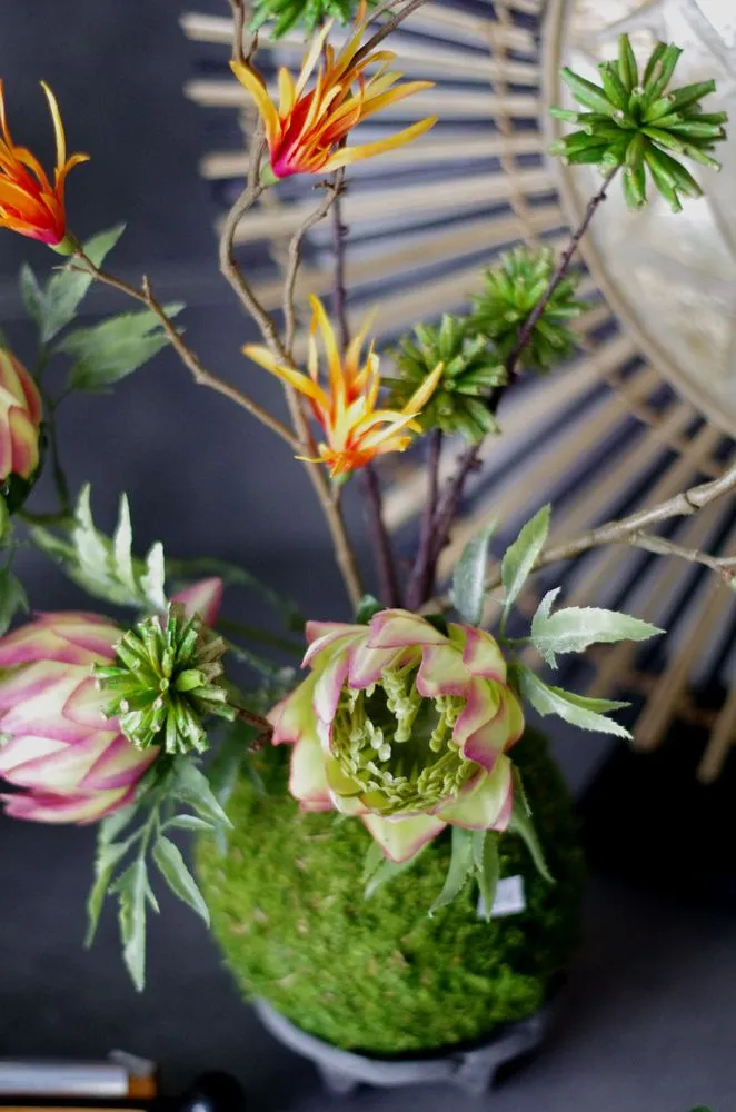 Aquaphyte Kokedama Buisson à papier artificiel sans arrosage