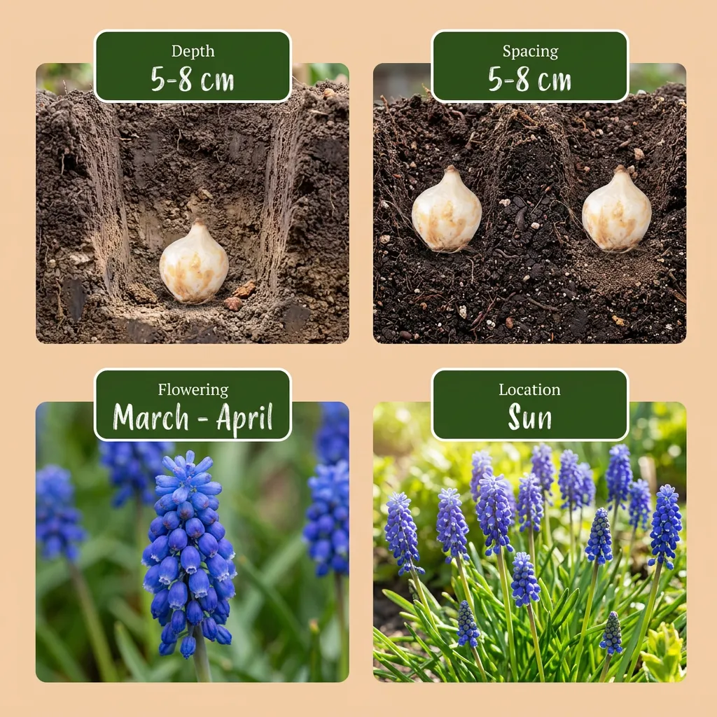 Plant and Stories Muscari Arménie bulbes calibre 7/8 bleu