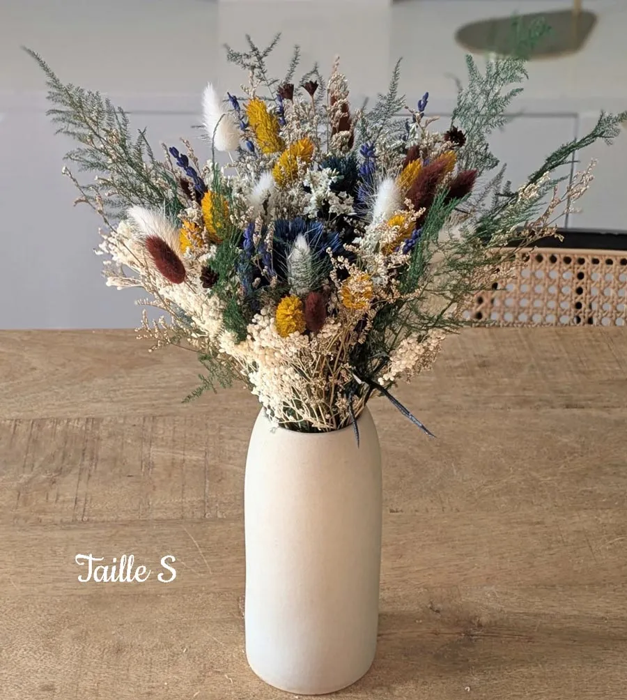 Réconciliation Végétale Billy bouquet fleurs séchées M bleu