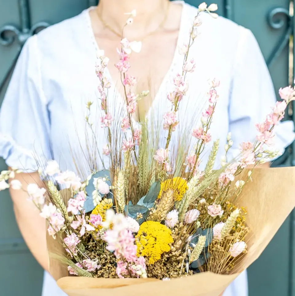 Réconciliation Végétale Lou bouquet fleurs séchées rose champêtre
