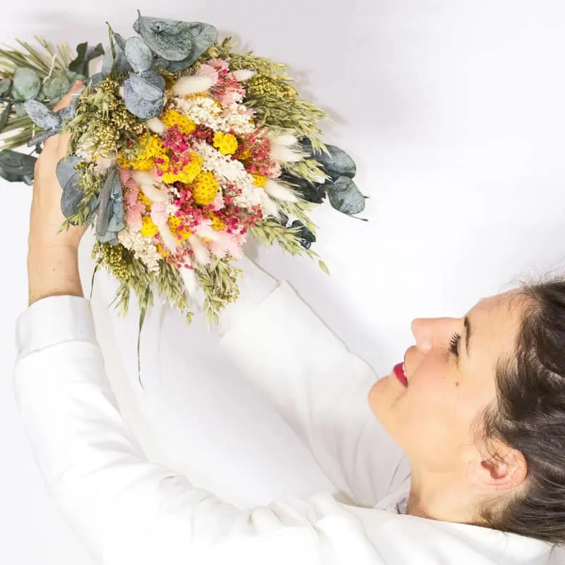 Réconciliation Végétale Madeleine bouquet fleurs séchées jaune rose